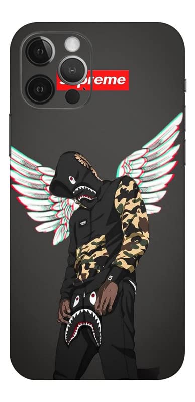 Image of Mobile Skin Sticker Compatible with Apple iPhone 12 Pro Max Skin Not Back Cover, Camera & Back Protector Mobile Skin Wrap; iPhone 12 PRO MAX-KE-321