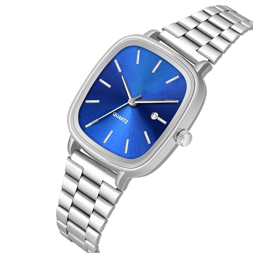 Image of Shocknshop Stainless Steel Analog Square Dial Date Display Unisex Wrist Watch for Men & Women -WCH136