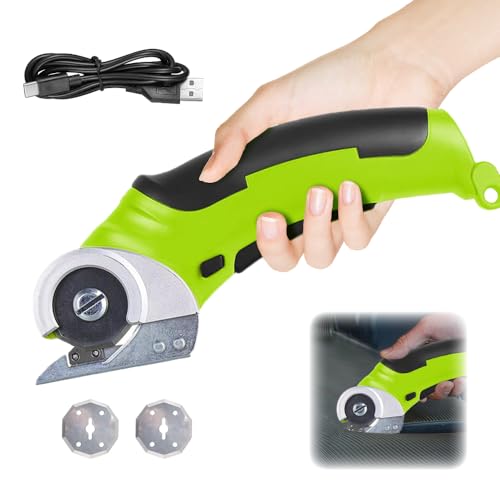 Cardboard Cutter, ADDLIVE Electric Fabric Scissors, Portable Electric Scissors, Elec-tric Box Cutter with Double Blades for Fabric, Leather, Carpet, Elec-tric Scis-sors for Cutting Cardboard