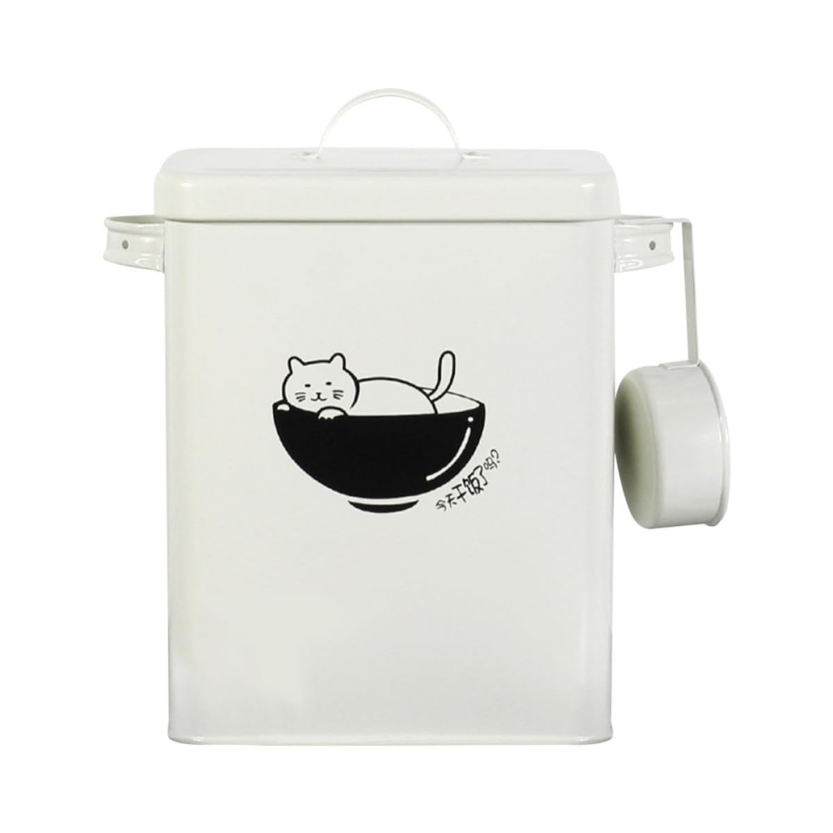 Cubo de Almacenamiento para Comida de Mascotas, Hierro Blanco, Sellado