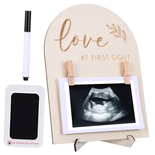 MOLUCKFU Nursery Wall Decor Wooden Picture Frame Sonogram Photo Frame Easy to Use Clip