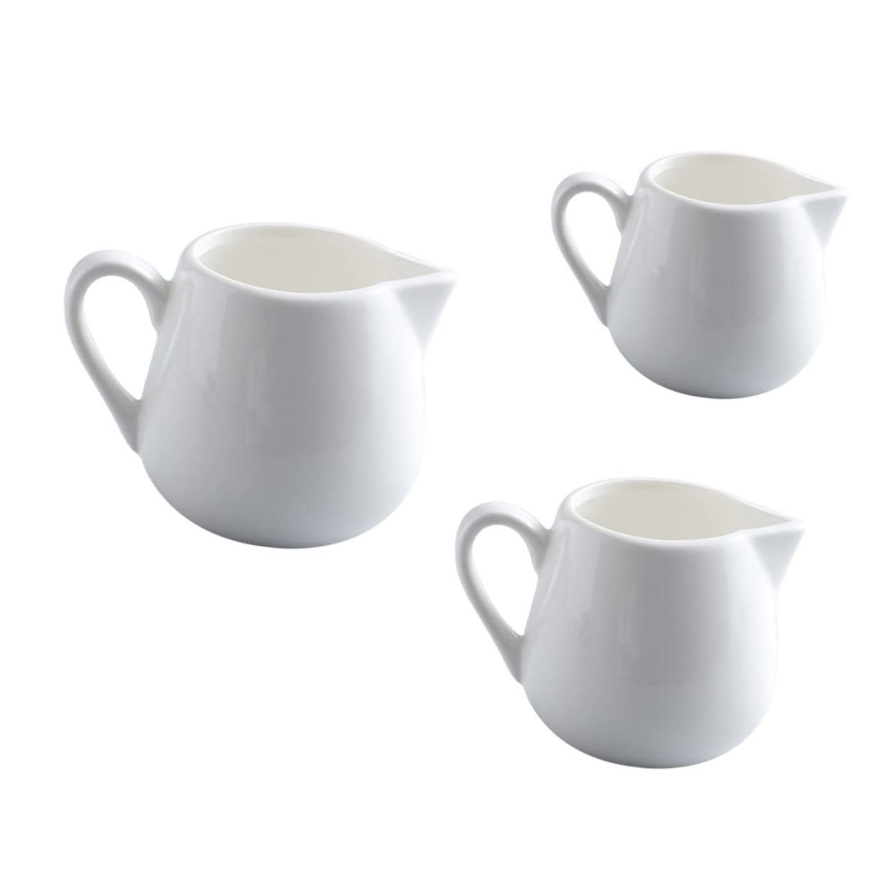 3pcs Ceramic Milk Jug Coffee Syrup Sauce Jugs Espresso Shots Milk Jugs Cappuccino Pitcher Milk Pitchers Kitchen Utensils Storage Container Milk Storage Jugs White Ceramics NAMOARLY