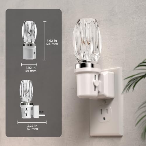 Image of L LOHAS LED Night Light, Dimmable Night Lights Plug into Wall, Light Sensor | Automatic Nightlights Plug in, 3000K LED Nightlight, Crystal Acrylic Decorative, Hallway Bedroom Bathroom[White Base,1 Pack]