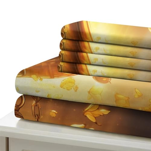 Housse de couette avec fermeture éclair double Bell imprimé 3D en microfibre anti-plis