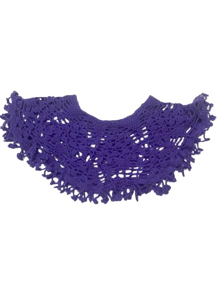 Crocheted Woolen Collar Poncho/Cape For Woman (Free Size, Lavender)-image-11