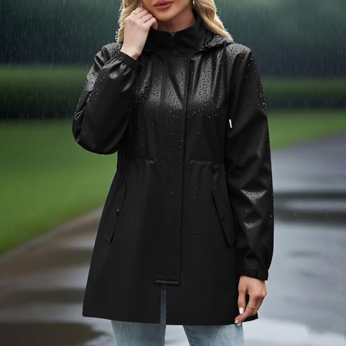 Softshell mujer chaqueta impermeable cortavientos plegable senderismo abrigo azul capucha 2