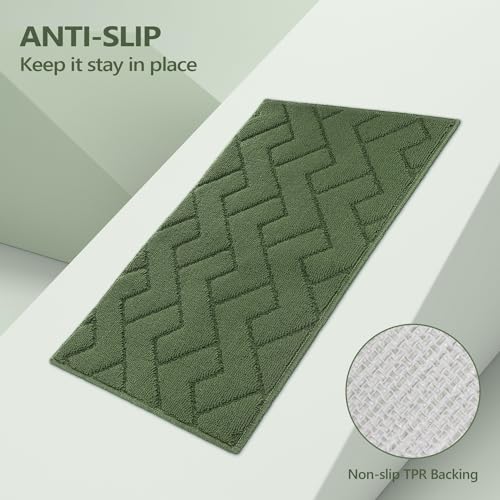 Image of hicorfe Kitchen Runner Rug,20 inchx59 inch+20 inchx32 inch Kitchen Set,Non-Slip Kitchen Mat