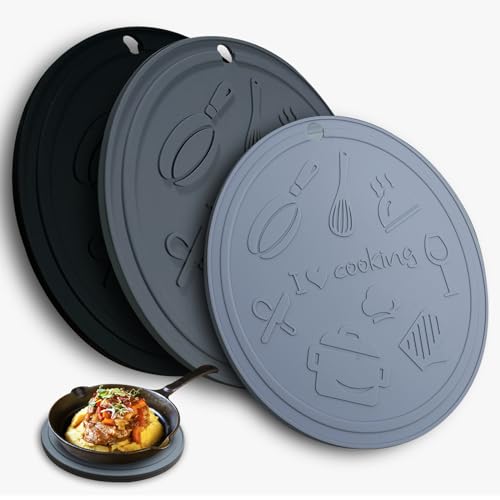 Silicone Trivet Mats 3 Heat Resistant Pot Holders Silicone Pot Holders for Hot Pots and Pans Silicone Mats for Kitchen Countertops Table Food Grade SiliconeBlack Gray