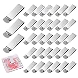 40 Stück Geldklammer, 5,2 × 1,5 cm Geldscheinklammer Edelstahl Metall Geldclip Geldklammern Herren Money Clip für Bargeld Rechnungen Kreditkarte Dokumente Banknote