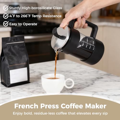 Cafetera de Prensa Francesa de Vidrio Borosilicato 34 oz miniatura 4