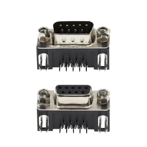 Image of 10PCS DB9 Female Male PCB Mount D-Sub 9Pin PCB Connector RS232 Connector 90-Degree Bent Needle DR9(10pcs Female)
