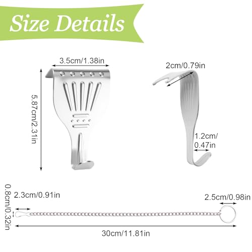 Image of Picture Hanging Kit 10Pcs Picture Rail Hooks with 10Pcs Chains, Metal Rail Hanging Hooks Picture Display Hanging System for Wall Picture, Exhibition(Silver)