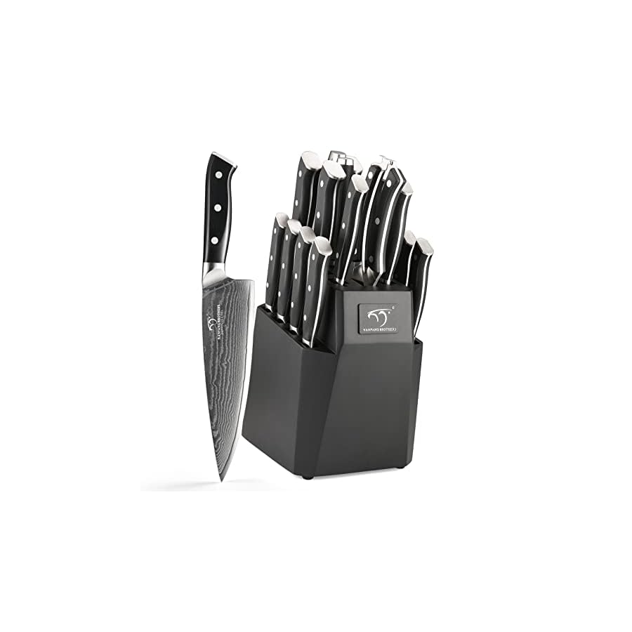 NANFANG-BROTHERS-Knife-Set-18-Piece-Damascus-Kitchen-Knife-Set-with-Block-ABS-Ergonomic-Handle-for-Chef-Knife-Set-Carving-Fork-Knife-Sharpener-and-Kitchen-Shears-Knife-Block-Set NANFANG BROTHERS Knife Set, 18-Piece Damascus Kitchen Knife Set with Block, ABS Ergonomic Handle for Chef Knife Set, Carving Fork, Knife Sharpener and Kitchen Shears, Knife Block Set