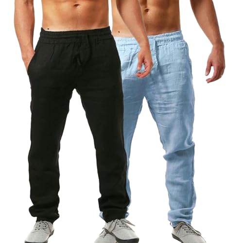 Pantalon en lin pour homme parfait pour les vacances à la mer et la détente