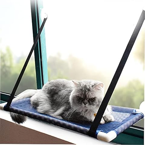 Decdeal Katzen Hängematte Fensterplatz Atmungsaktiv Katzendecke Sonnenbad bis zu 22 Pfund für Katzen Schwarz Cover