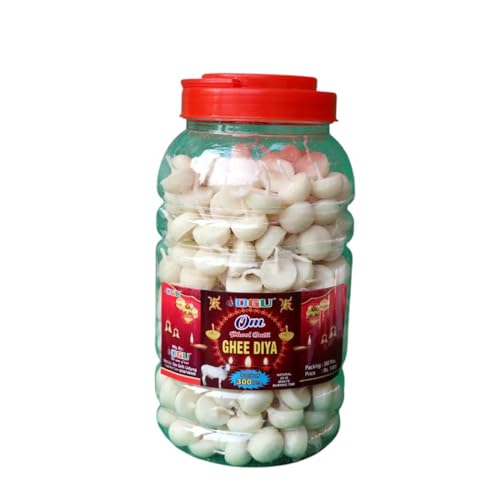 Image of Om Phool Batti Readymade Pure Cow Ghee Diya Batti for Puja, 300 Pcs, White