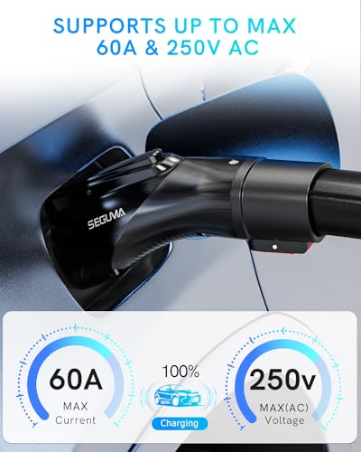 Image of EV Charging Adapter for Tesla to J1772, Up to 60Amp with Safety Lock, IP65, Portable J1772 Tesla Adapter, Compatible with Tesla Mobile Charger Wall Connector Destination Chargers for All J1772 EVs
