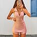 Women's Halter Sets, Sleeveless Halter-Neck Shirt and Sexy Shorts, Chic Sweet Fashion Backless Sets (Pink, M)