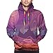 Produktbild Men's Hoodies Sweatershirt, Purple Alien Fantastic Dreamy Landscape with Craters and Planets In Distance (M)