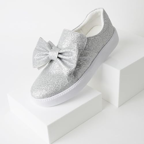 Image of J. Adams Wally Platform Sneakers for Women - Comfortable Slip On Shoes with Bow
