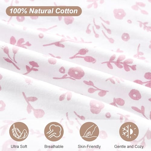 Image of david's kids 100% Organic Cotton Baby Sleep Sack 6-12 Months, Soft Baby Wearable Blankets with 2-Way Zipper, 2 Pack Comfy Sleeping Bags for Infant Newborn Boys Girls Neutral, Medium Size, Floral
