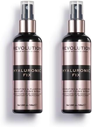 Makeup Revolution, Hyaluronsäure Fixierspray, 100ml (Packung mit 2)