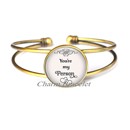Charm Bracelet,You're my Person Bracelet, romantic jewelry Valentine's gift anniversary gift, gift for her, Valentine jewelry Bracelets-ZE172