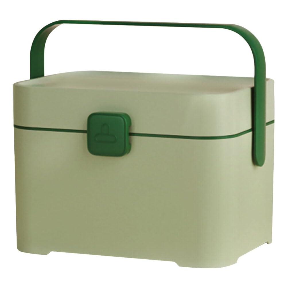 Contenitore Porta Oggetti Maniglia in Plastica Verde Multifunzione | Contenitori Porta Oggetti Multiuso, Organizer da Viaggio e Trasloco, per Cosmetici e Accessori Utensili