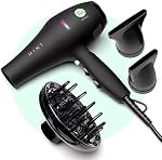 Professional Series BLACKBIRD Ionic Hair Blow Dryer with Diffuser by MINT | Extremely Quiet and Lightweight with 1875 Watts of Salon-Grade Drying Power.