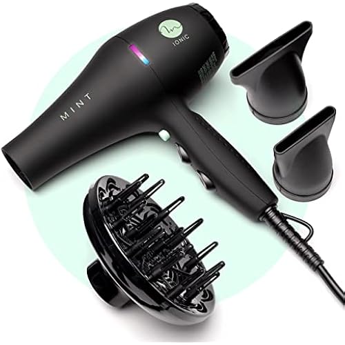 MINT Blackbird Infrared Ionic Hair Dryer with Diffuser, 1875W Pro Dryer
