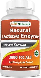 Best Naturals Fast Acting Lactase Enzyme Tablet, 3000 Fcc Alu, 180 Count (859375002900)