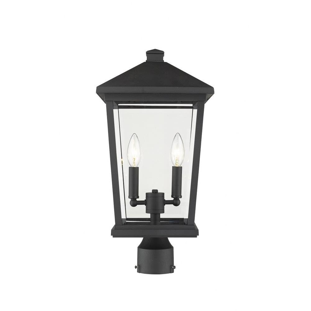 Z-Lite 568PHBR-BK 2 Light Outdoor Post Mount Fixture, Black
