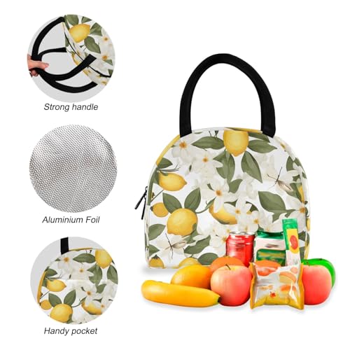 Backpack and Lunchbox, Lemon Blossom Backpacks with Lunchbox, Middle School Backpacks for Boys and Girls4