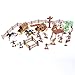 PowerTRC 58 Pcs Wild West Cowboys and Indians Plastic Figures Toys Play Set, Toy Figure Action Soldiers and Native American Accessories Figure Playset Birthday Gift
