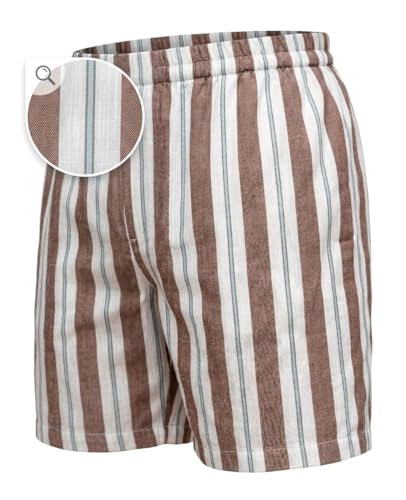 Image of Men's 100% Pure Cotton Striped Boxer Shorts | Traditional Lattha Janghiya Style Underwear with Soft Elastic Rubber Strip | Relaxed Fit Nekar (Free Size, Multi-Color)