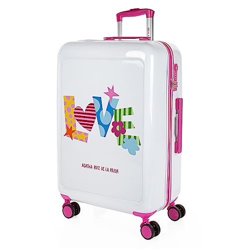 Agatha Ruiz de la Prada - Maletas Medianas - Maleta Mediana 4 Ruedas, Maleta Viaje Mediana, Maletas De Viaje, Maleta Mediana. Maletas de Viaje Grandes 23 Kilos. Candado con combinacion, Love