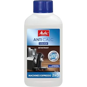 Melitta Anti Calc Flüssigentkalker – Entkalker für Kaffeevollautomaten, Espressomaschinen & Kaffeemaschinen, entfernt Kalkablagerungen, einfache Anwendung, 250 ml