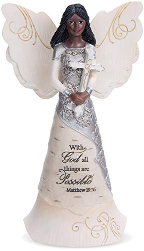 Pavilion Gift Company - with God - 6.5 EBN Angel with Cross