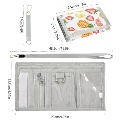 ALAZA Kids Wallets for Boys Girls Toddler Trifold Wallet Children Small Pineapple Grapefruit Strawberry with Zipper Coin Pocket3