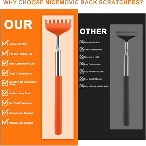 Image of NICEMOVIC 8 Pack Back Scratcher Bulk Christmas Stocking Stuffers for Adults | Prizes for Adults, White Elephant Gifts, Birthday Gag Small Gift, Mothers Fathers Day Dad Gifts, Easter Basket Stuffers