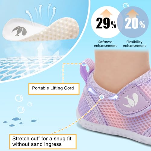 Image of FEETCITY Toddler Water Shoes Boys Girls Swim Shoes Quick Dry Kids Aqua Socks Barefoot for Beach Swimming Pool