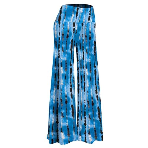 Arolina Women's Stretchy Wide Leg Palazzo Lounge Pants Casual Comfy High Waist Palazzo Pants Medium Wave Tie Dye