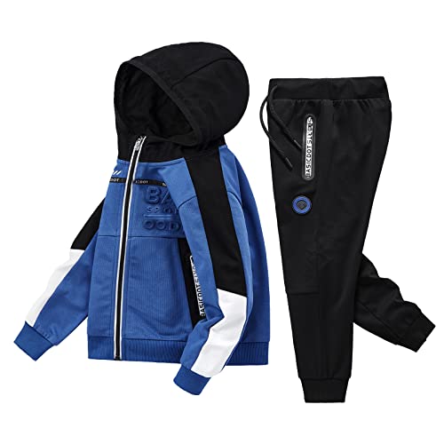 ANOTWENER Boys' Activewear Kids Clothes Tracksuit Sets Hoodies Sweatshirt and Sweatpants 2 Piece Outfits 2~8 Years2