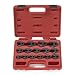 Neiko 03324A 3/8" and 1/2-Inch Drive Crowfoot Flare Nut Wrench Set, Metric, 8mm to 24mm | 15-Piece Set, Cr-Mo Steel