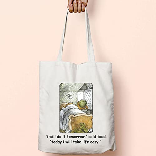 TOBGB Funny Frogs Frog Tote Pouch Bag Good Friends Sketch Gift Storybook Gift4