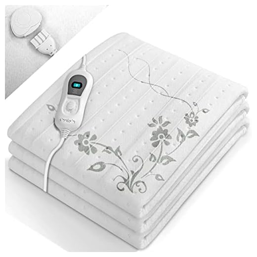 sinnlein Calienta Camas Electrico 150 x 80 cm | Calientacamas Eléctrica Calentador | Manta Eléctrica con Desconexión Automática | Manta Térmica con 3 Niveles de Temperatura