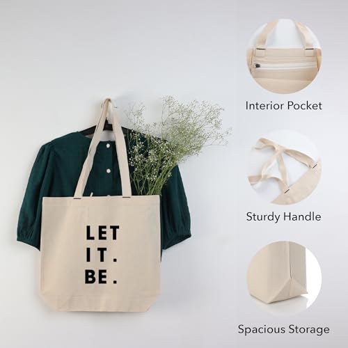 Image of Amazon Brand- Eono, 100% Cotton Cloth Bag,Reusable Tote Bags,Shopping Bag For Grocery, Vegetable Bag For Shopping, Aesthetic Carry Bag, Aesthetic Bags For College, Folding Bag - Style2
