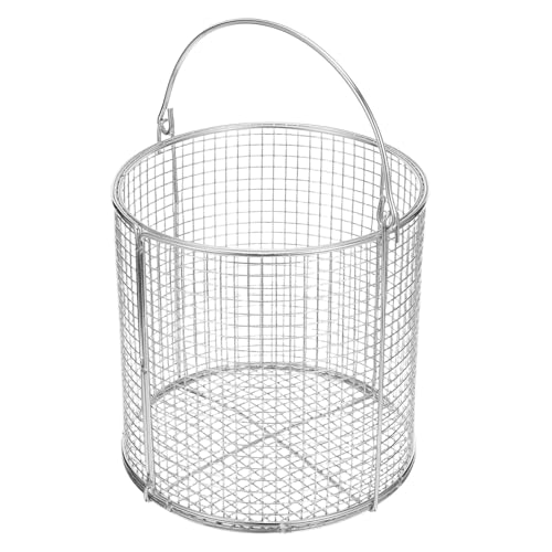 Mobestech Cesta Perforada de Acero Inoxidable para Lavado y Drenaje de Piezas Metálicas Asa Oscilante, Diseñada para Limpieza Ultrasónica en Entornos Industriales Laboratorio, 150X150 MM