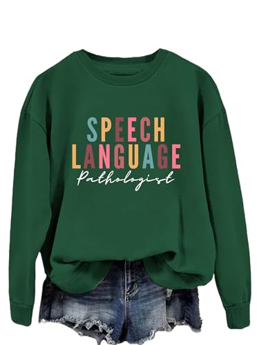 Speech Therapy Sweatshirt Graphic Blouse SLP Speech Language Pathologist Shirt Crewneck Long Sleeve Pullover2