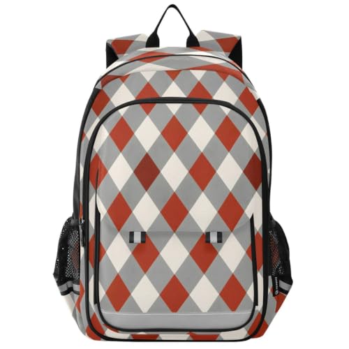 Sac à dos à carreaux rouge soulageant le dos des enfants